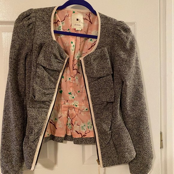 EUC Anthropologie Elevenses B/W Blazer 6 - Picture 4 of 8